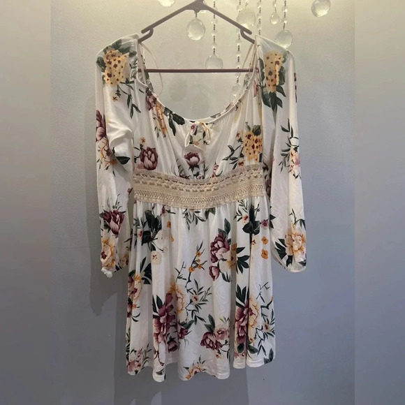 Windsor Bring The Romance Off Shoulder Long Sleeve Skater Dress - Picture 3 of 6